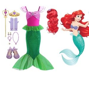 Mermaid Ariel Costume, Birthday Party Gift, Princess Cosplay Under The Sea Dress